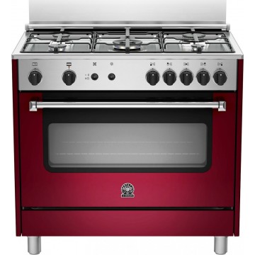 La Germania AMN96 5 G VI V Κουζίνα Φυσικού Αερίου 115lt με Εστίες Φυσικού Αερίου Π89.7εκ. Κόκκινη